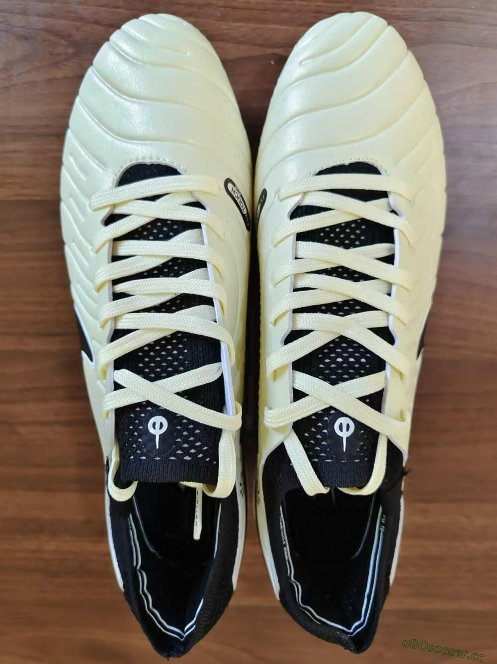 Men's Nike Tiempo Legend 10 Elite FG Firm Ground Low-Tops Football Boots - Beige/Black/White