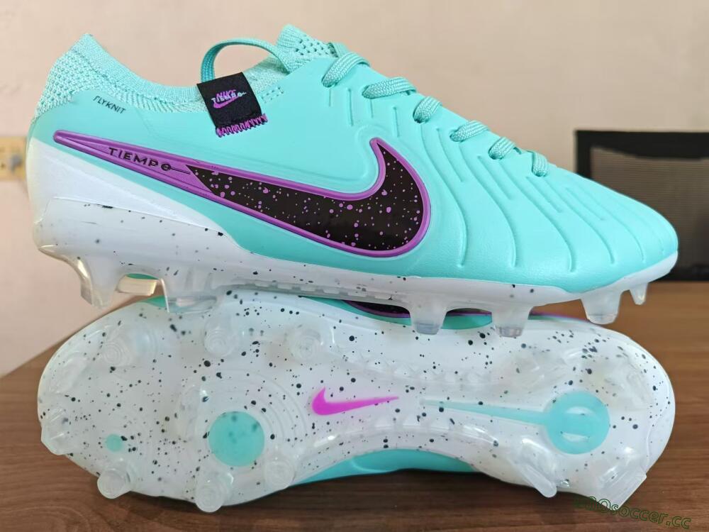 Men's Nike Tiempo Legend 10 Elite FG Firm Ground Low-Tops Football Boots - Blue/Black/Purple
