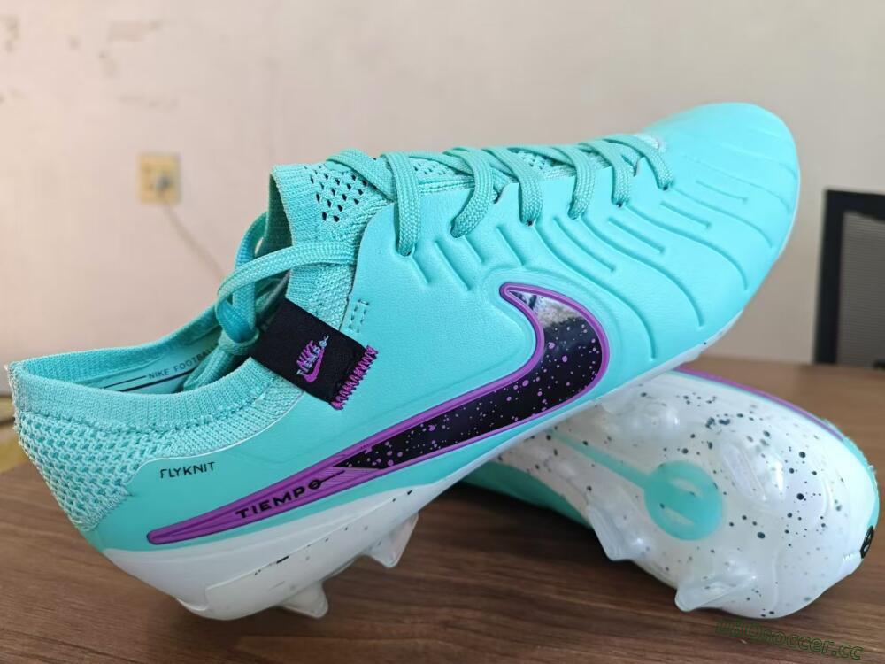 Men's Nike Tiempo Legend 10 Elite FG Firm Ground Low-Tops Football Boots - Blue/Black/Purple