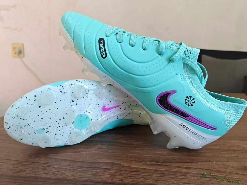 Men's Nike Tiempo Legend 10 Elite FG Firm Ground Low-Tops Football Boots - Blue/Black/Purple