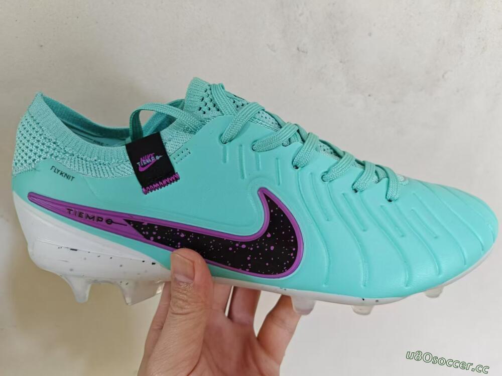 Men's Nike Tiempo Legend 10 Elite FG Firm Ground Low-Tops Football Boots - Blue/Black/Purple