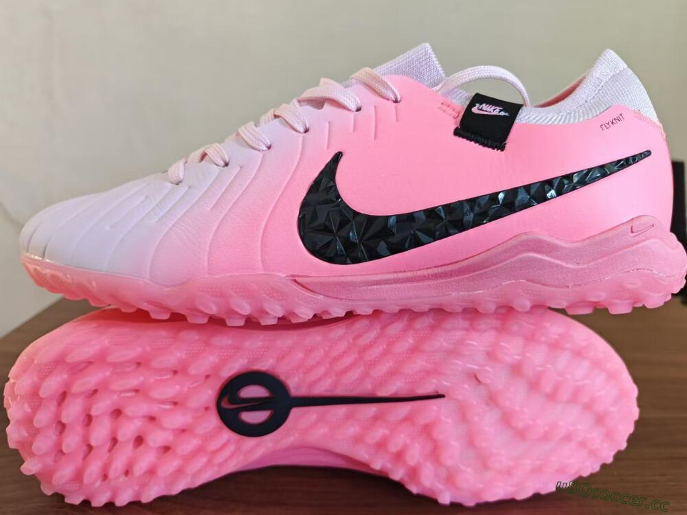 Men's Nike Tiempo Legend 10 Elite TF Artificial Turf Low-Tops Football Shoes - Pink/White/Black