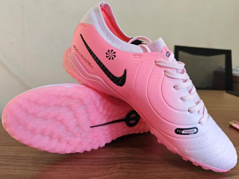 Men's Nike Tiempo Legend 10 Elite TF Artificial Turf Low-Tops Football Shoes - Pink/White/Black