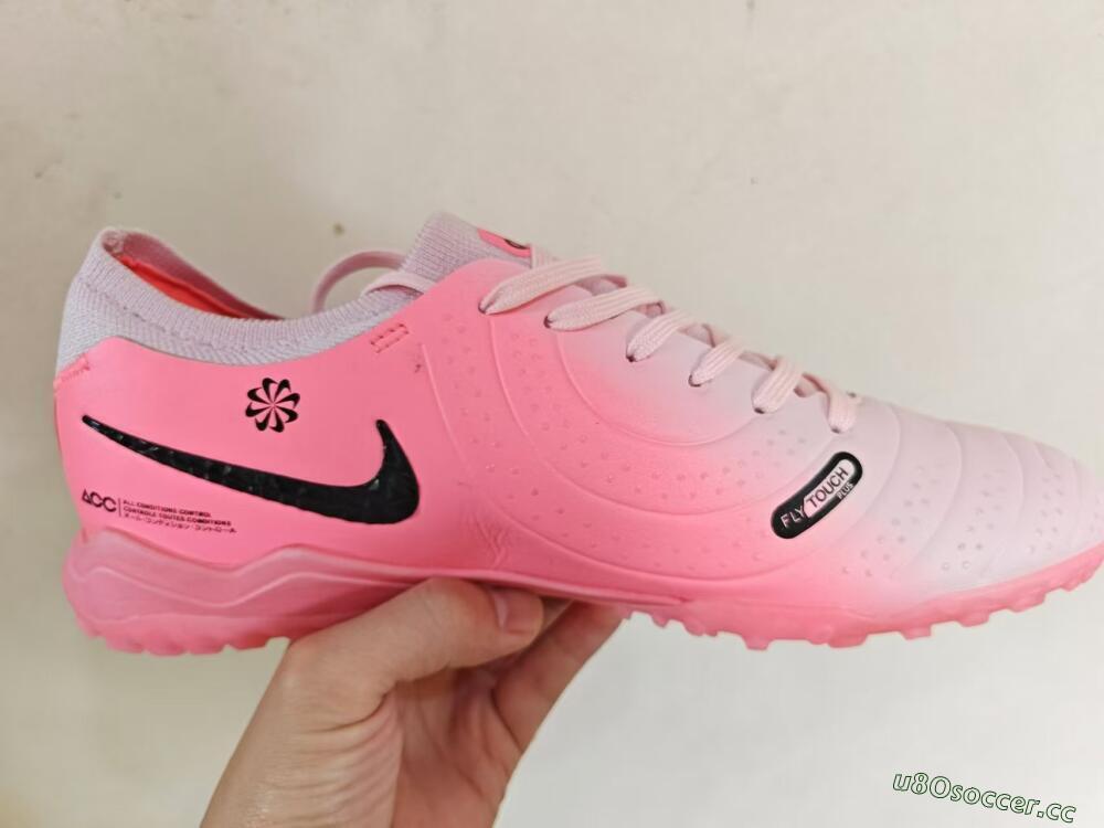 Men's Nike Tiempo Legend 10 Elite TF Artificial Turf Low-Tops Football Shoes - Pink/White/Black