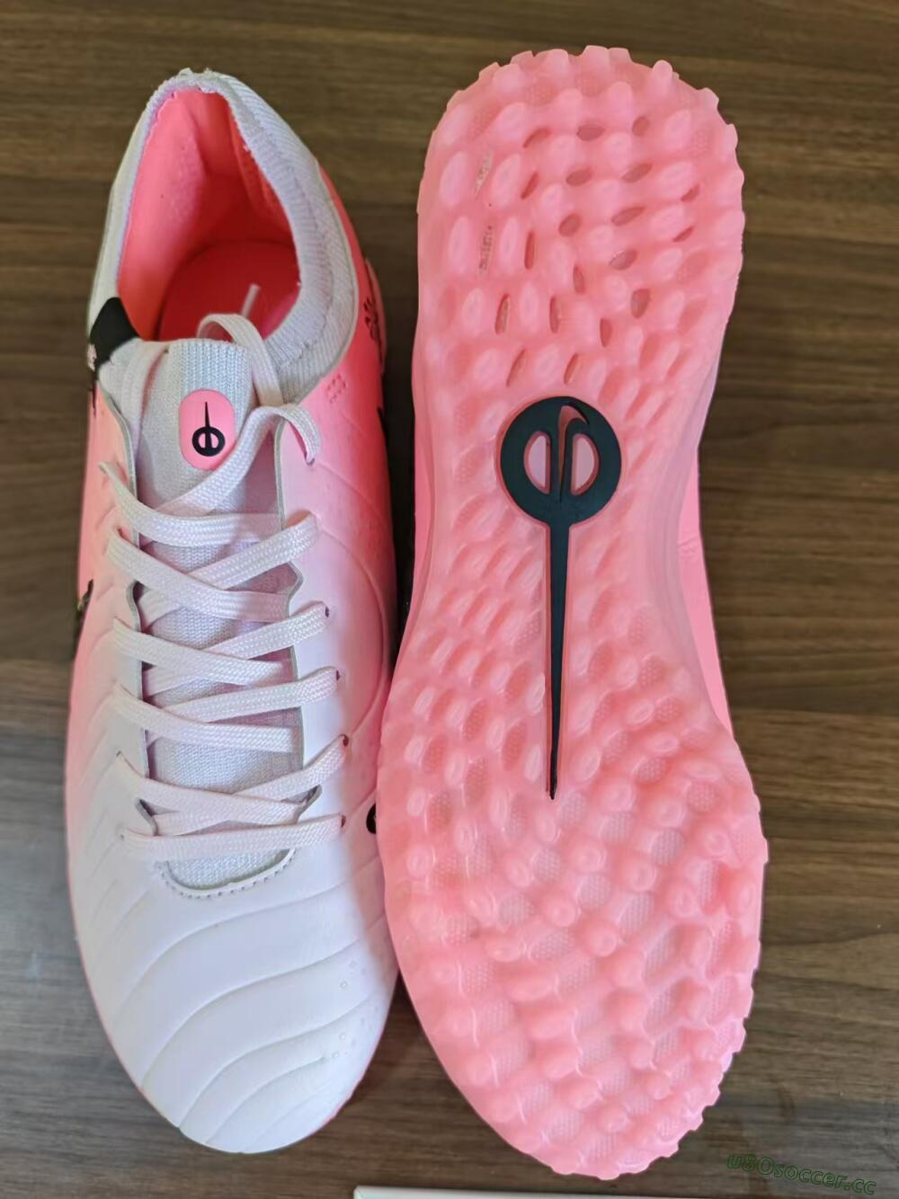 Men's Nike Tiempo Legend 10 Elite TF Artificial Turf Low-Tops Football Shoes - Pink/White/Black