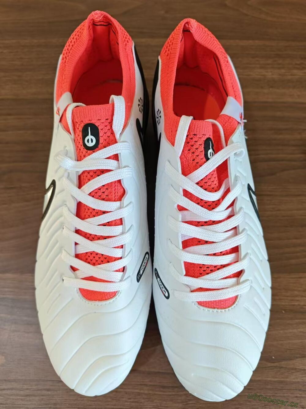 Men's Nike Tiempo Legend 10 Elite FG Firm Ground Low-Tops Football Boots - White/Black/Red