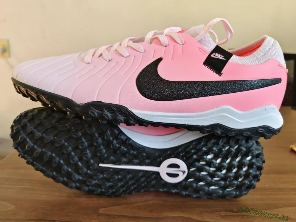 Men's Nike Tiempo Legend 10 Academy TF Artificial Turf Low-Tops Football Shoes - Pink/Black/White