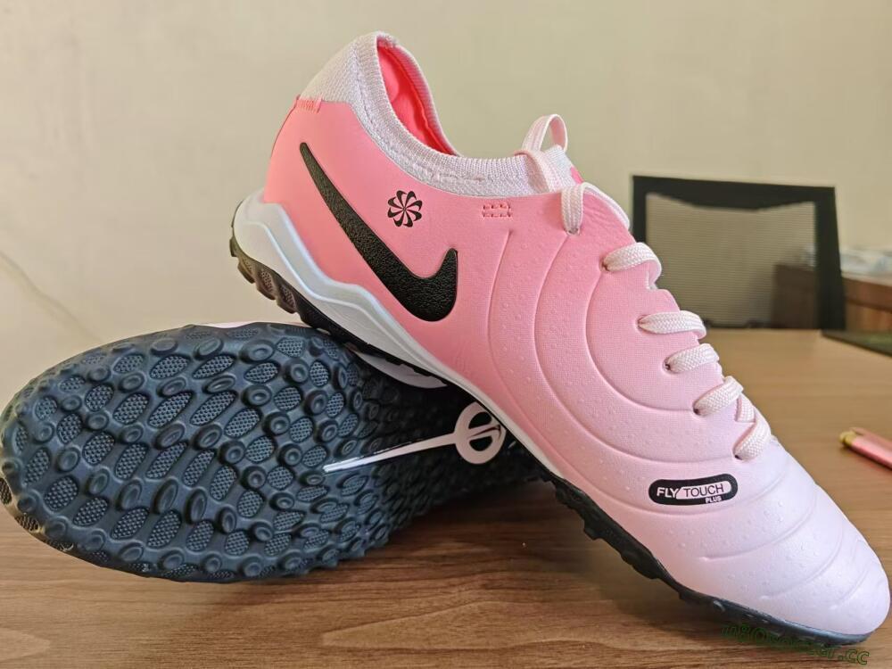 Men's Nike Tiempo Legend 10 Academy TF Artificial Turf Low-Tops Football Shoes - Pink/Black/White