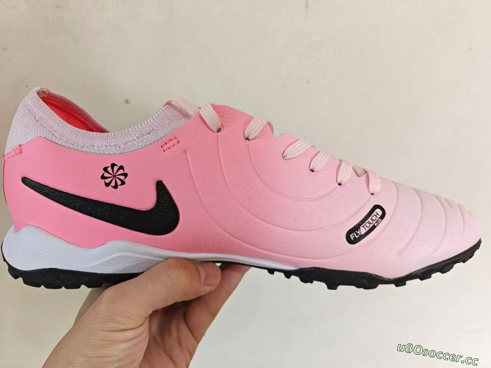Men's Nike Tiempo Legend 10 Academy TF Artificial Turf Low-Tops Football Shoes - Pink/Black/White