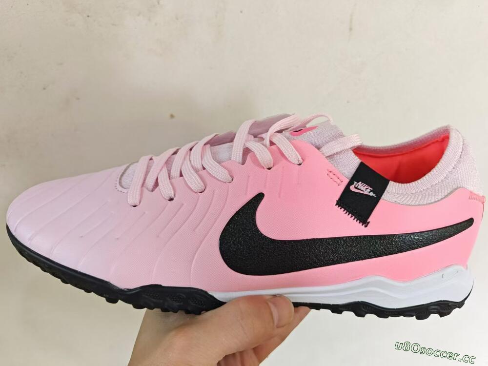 Men's Nike Tiempo Legend 10 Academy TF Artificial Turf Low-Tops Football Shoes - Pink/Black/White