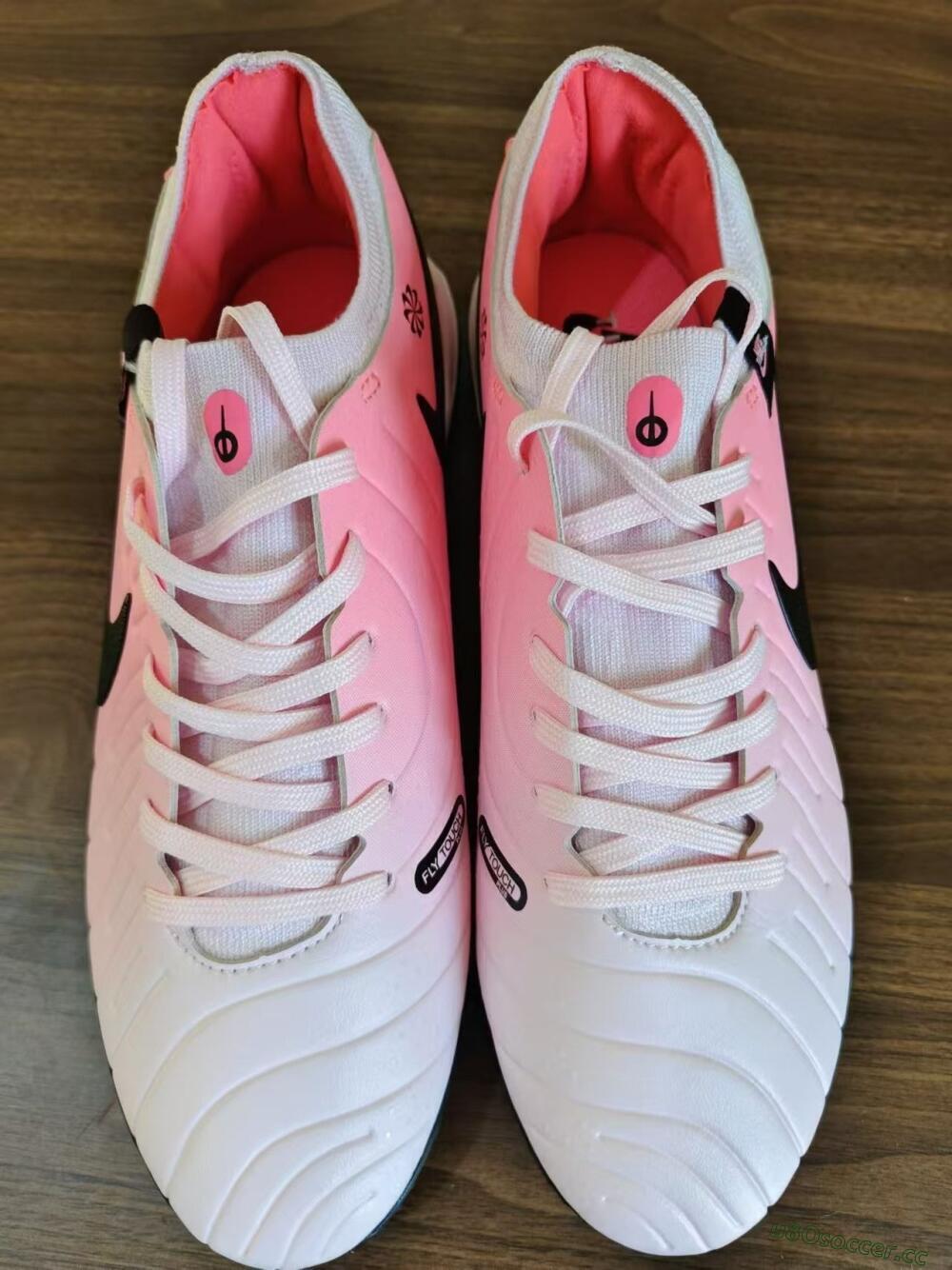 Men's Nike Tiempo Legend 10 Academy TF Artificial Turf Low-Tops Football Shoes - Pink/Black/White