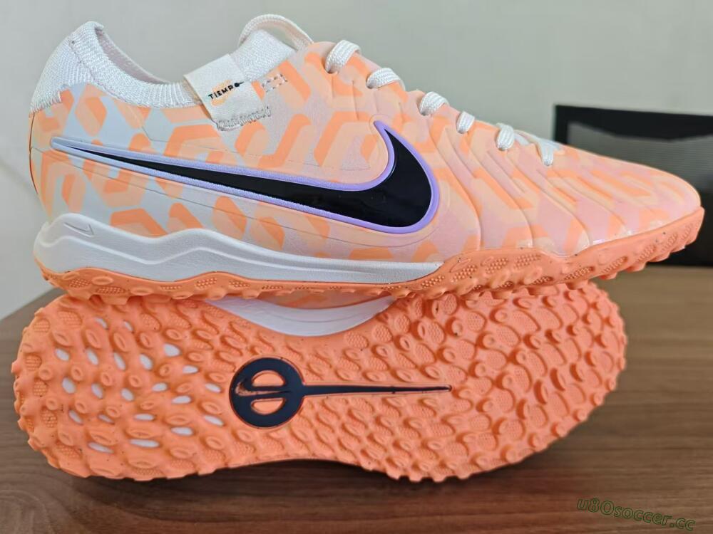 Unisex Nike Tiempo Legend 10 Elite TF Artificial Turf Low-Tops Football Shoes - Orange/White/Black