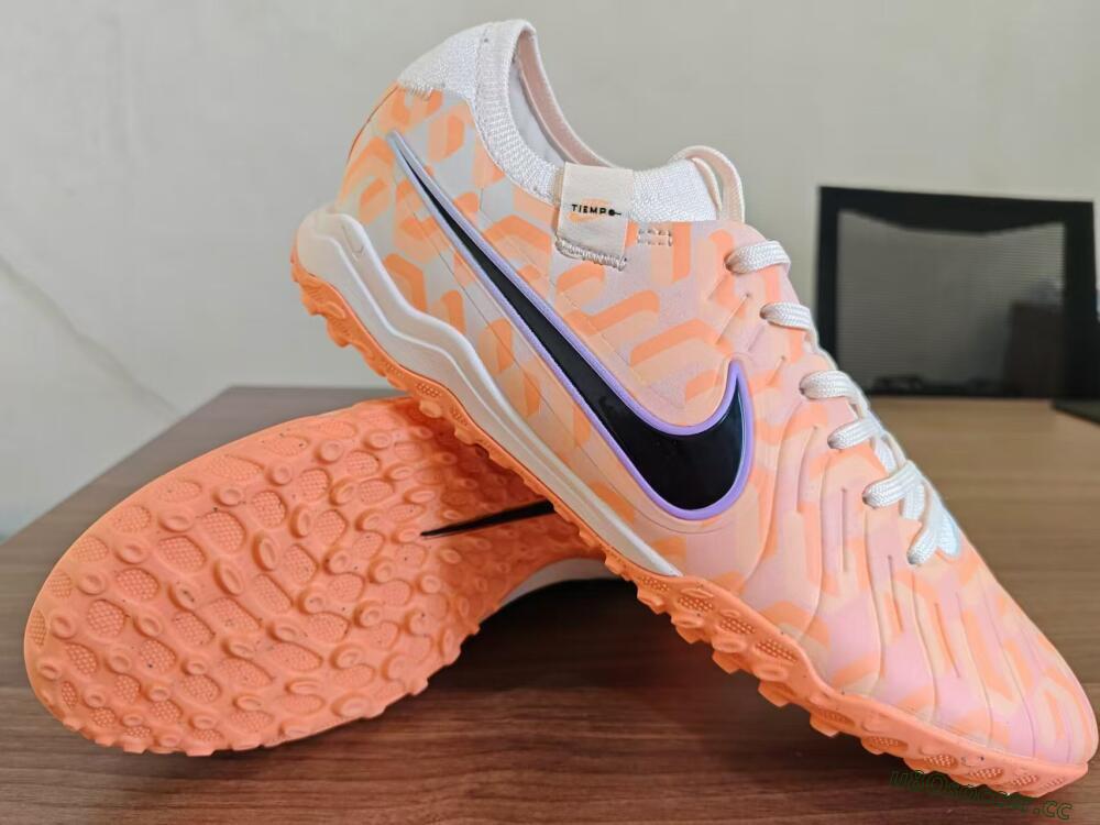 Unisex Nike Tiempo Legend 10 Elite TF Artificial Turf Low-Tops Football Shoes - Orange/White/Black