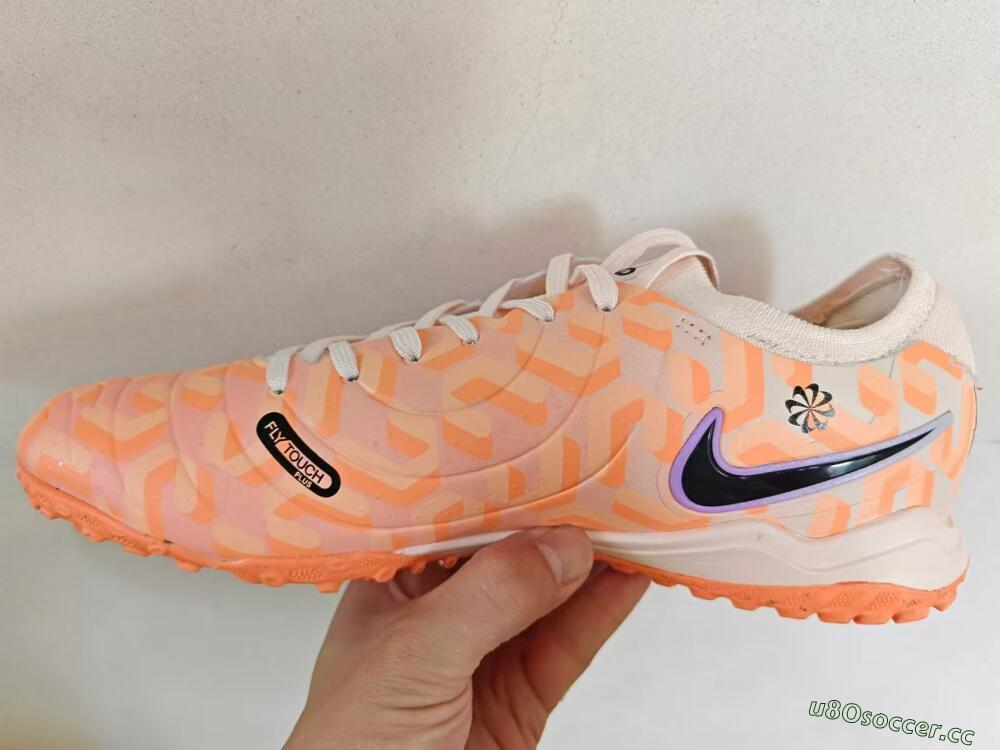 Unisex Nike Tiempo Legend 10 Elite TF Artificial Turf Low-Tops Football Shoes - Orange/White/Black