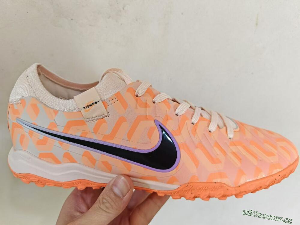 Unisex Nike Tiempo Legend 10 Elite TF Artificial Turf Low-Tops Football Shoes - Orange/White/Black