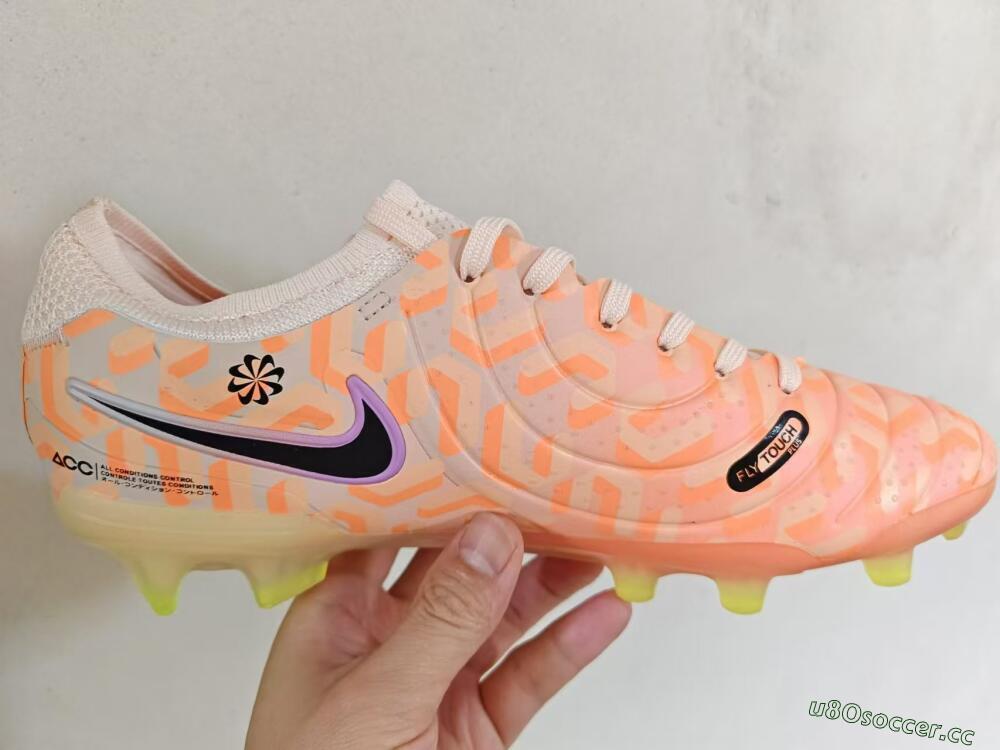 Men's Nike Tiempo Legend 10 Elite FG Firm Ground Low-Tops Football Boots - Orange/Black/Purple
