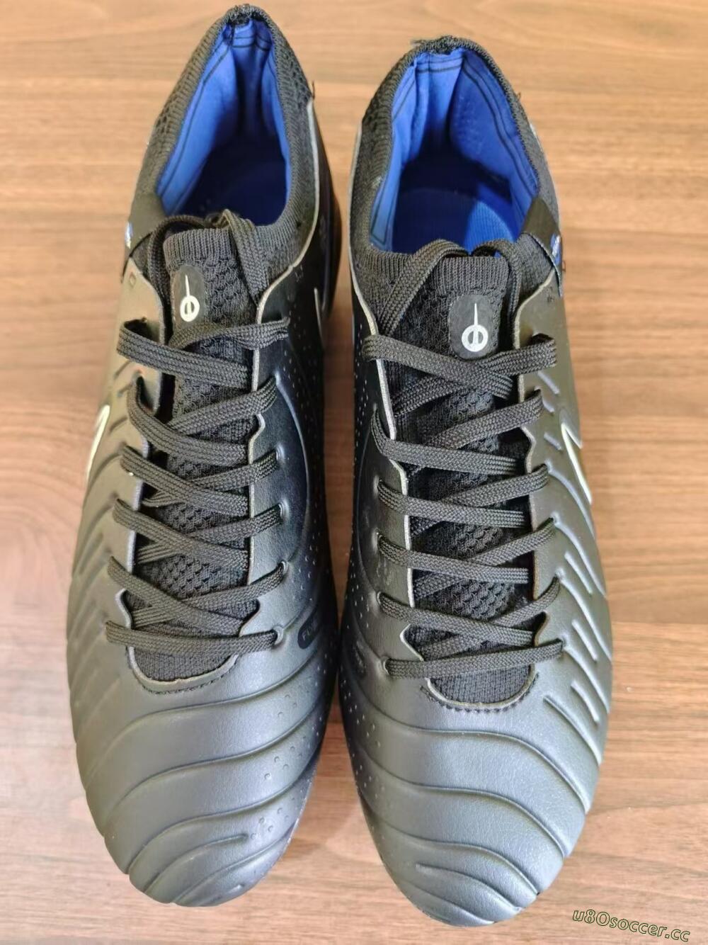 Men's Nike Tiempo Legend 10 Academy FG Firm Ground Low-Tops Football Boots - Black/White/Blue