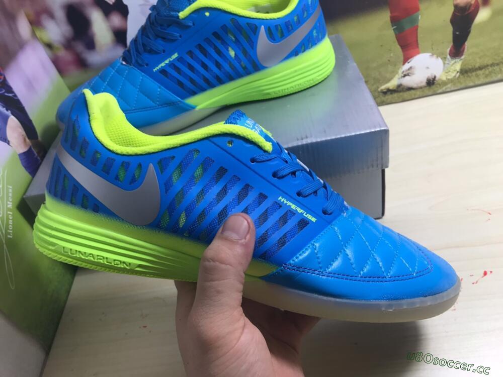 Men's Nike Lunar Gato 2 IC Indoor & Futsal Low-Tops Football Shoes - Jade/White/Yellow