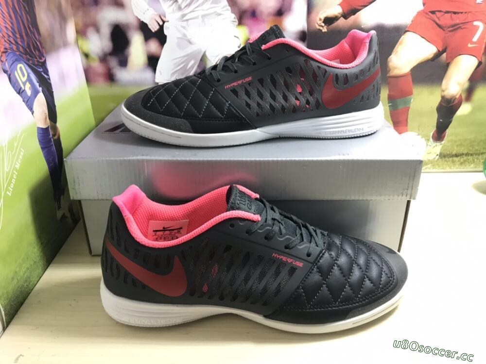 Men's Nike Lunar Gato 2 IC Indoor & Futsal Low-Tops Football Shoes - Black/Red/White
