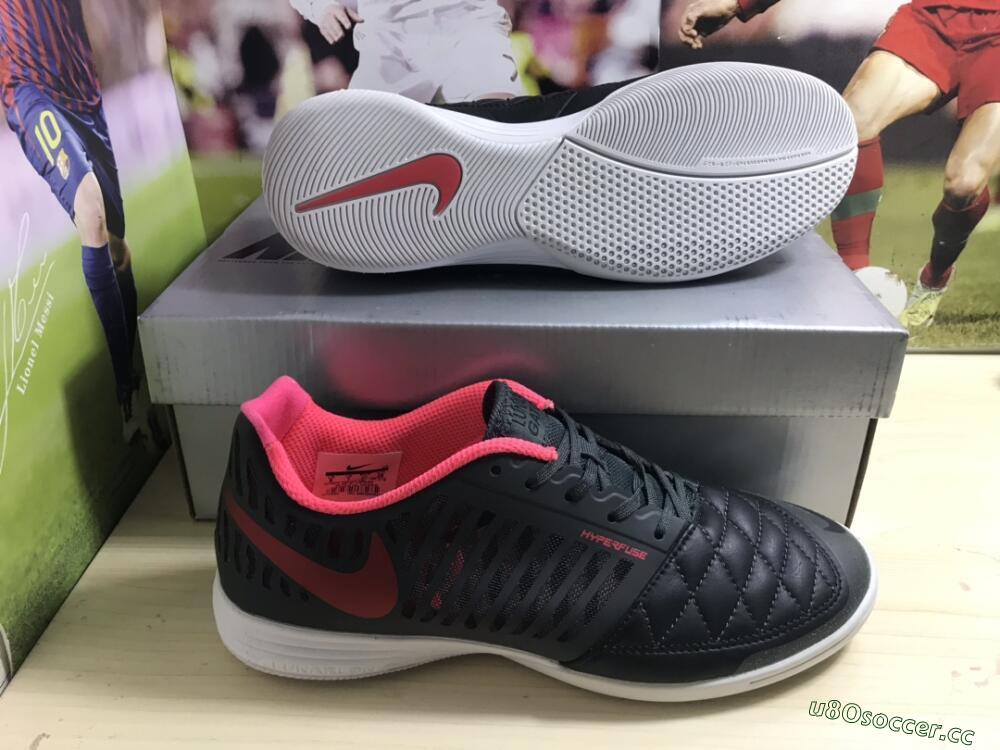 Men's Nike Lunar Gato 2 IC Indoor & Futsal Low-Tops Football Shoes - Black/Red/White
