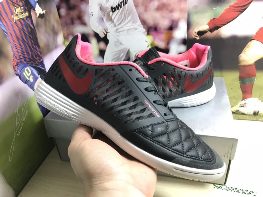 Men's Nike Lunar Gato 2 IC Indoor & Futsal Low-Tops Football Shoes - Black/Red/White