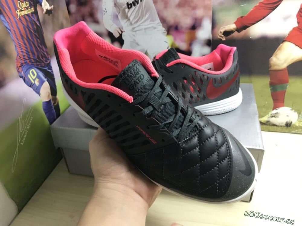 Men's Nike Lunar Gato 2 IC Indoor & Futsal Low-Tops Football Shoes - Black/Red/White