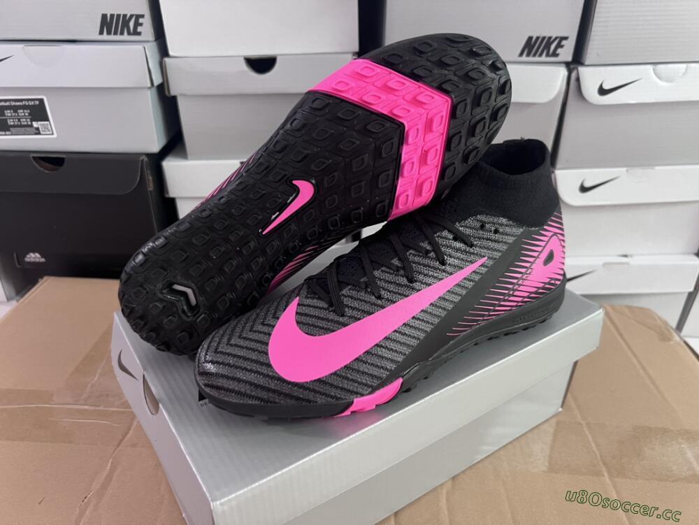 Unisex Nike Air Zoom Mercurial Superfly 10 Elite TF Artificial Turf High-Tops Football Shoes - Black/Pink