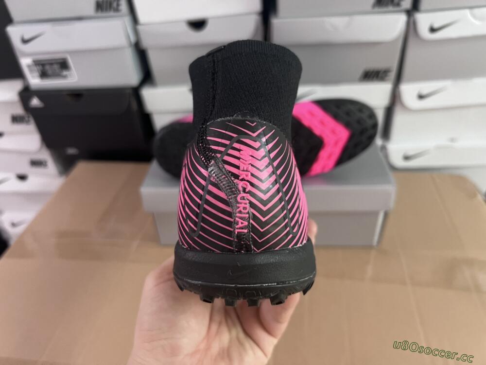 Unisex Nike Air Zoom Mercurial Superfly 10 Elite TF Artificial Turf High-Tops Football Shoes - Black/Pink