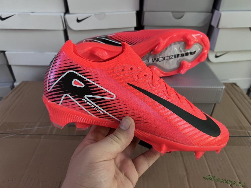 Men's Nike Air Zoom Mercurial Vapor 16 Elite FG Firm Ground Low-Tops Football Boots - Red/White/Black