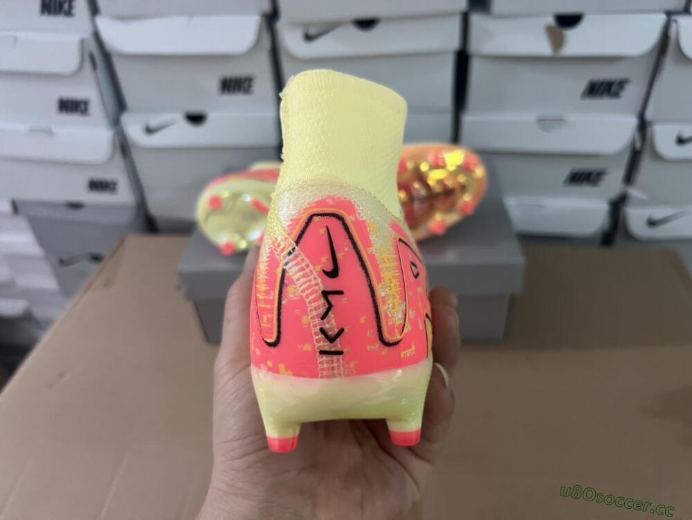 Unisex Nike Air Zoom Mercurial Superfly 10 Elite AG Artificial Grass High-Tops Football Boots - Yellow/Pink/Black