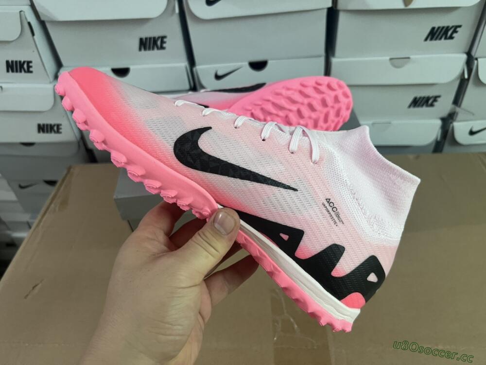 Unisex Nike Air Zoom Mercurial Superfly 9 Elite TF Artificial Turf High-Tops Football Boots - Pink/Pink/Black