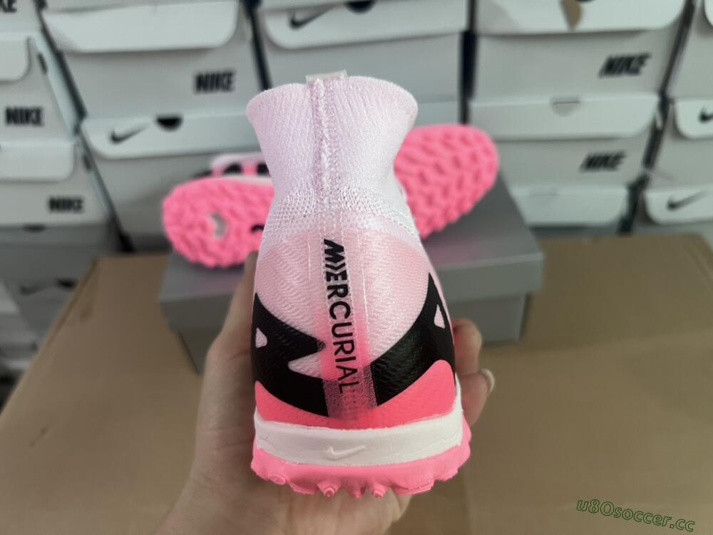 Unisex Nike Air Zoom Mercurial Superfly 9 Elite TF Artificial Turf High-Tops Football Boots - Pink/Pink/Black