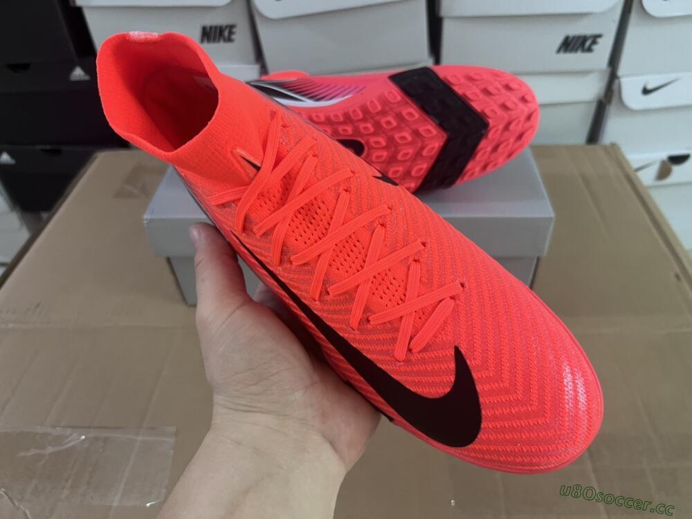 Unisex Nike Air Zoom Mercurial Superfly 10 Elite TF Artificial Turf High-Tops Football Shoes - Red/Black/White
