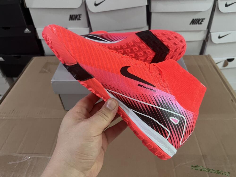 Unisex Nike Air Zoom Mercurial Superfly 10 Elite TF Artificial Turf High-Tops Football Shoes - Red/Black/White