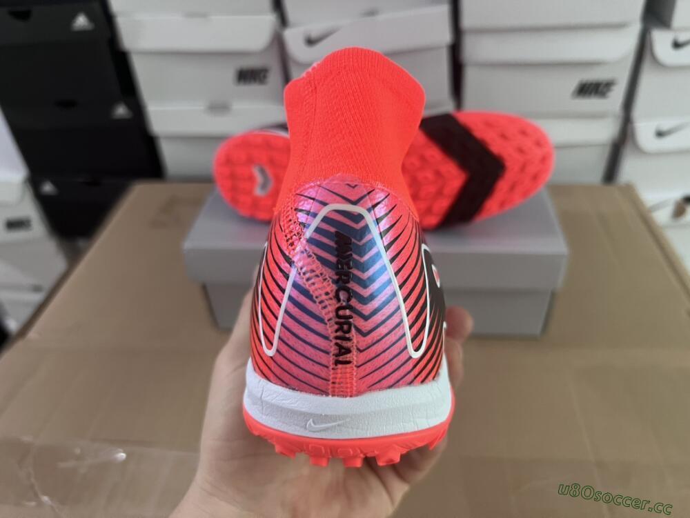 Unisex Nike Air Zoom Mercurial Superfly 10 Elite TF Artificial Turf High-Tops Football Shoes - Red/Black/White
