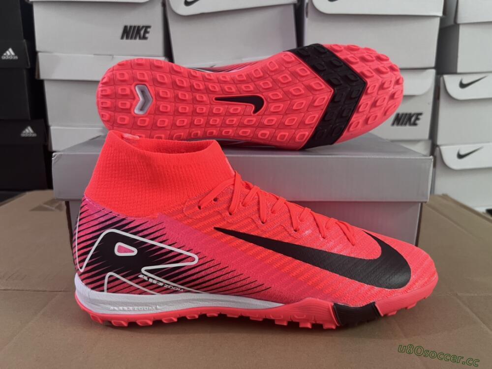 Unisex Nike Air Zoom Mercurial Superfly 10 Elite TF Artificial Turf High-Tops Football Shoes - Red/Black/White