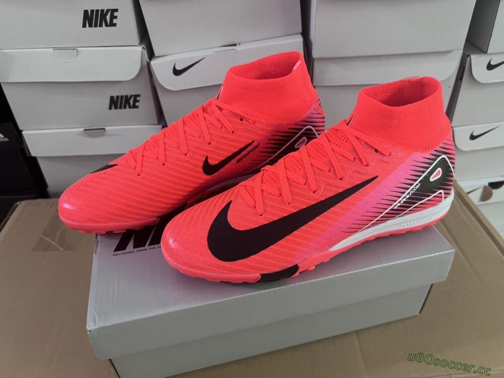 Unisex Nike Air Zoom Mercurial Superfly 10 Elite TF Artificial Turf High-Tops Football Shoes - Red/Black/White
