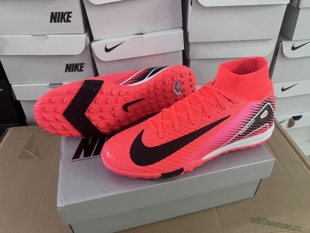 Unisex Nike Air Zoom Mercurial Superfly 10 Elite TF Artificial Turf High-Tops Football Shoes - Red/Black/White
