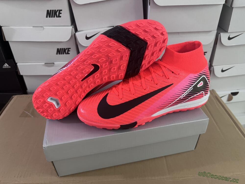 Unisex Nike Air Zoom Mercurial Superfly 10 Elite TF Artificial Turf High-Tops Football Shoes - Red/Black/White