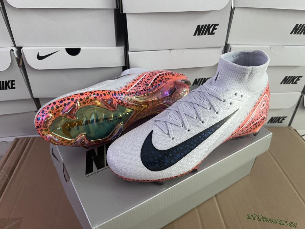 Men's Nike Air Zoom Mercurial Superfly 10 Elite FG Firm Ground High-Tops Football Boots - Grey/Leopard/Gold