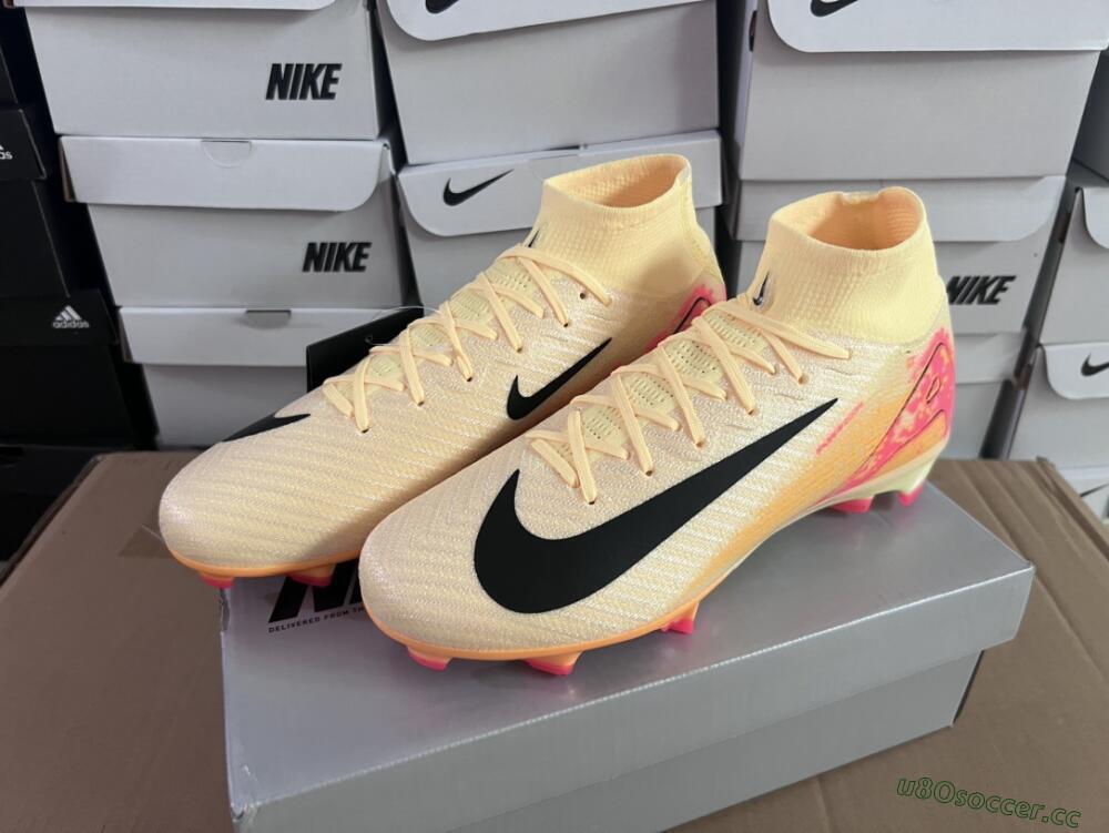 Men's Nike Air Zoom Mercurial Superfly 10 Elite FG Firm Ground High-Tops Football Boots - Yellow/Black/Pink/Gold