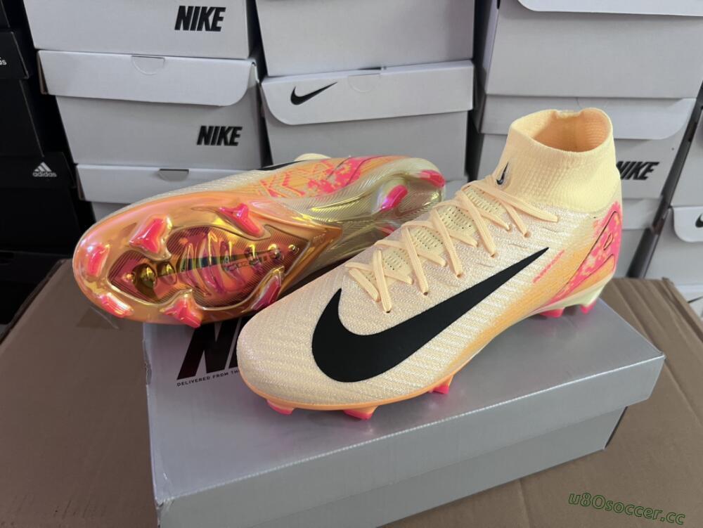 Men's Nike Air Zoom Mercurial Superfly 10 Elite FG Firm Ground High-Tops Football Boots - Yellow/Black/Pink/Gold
