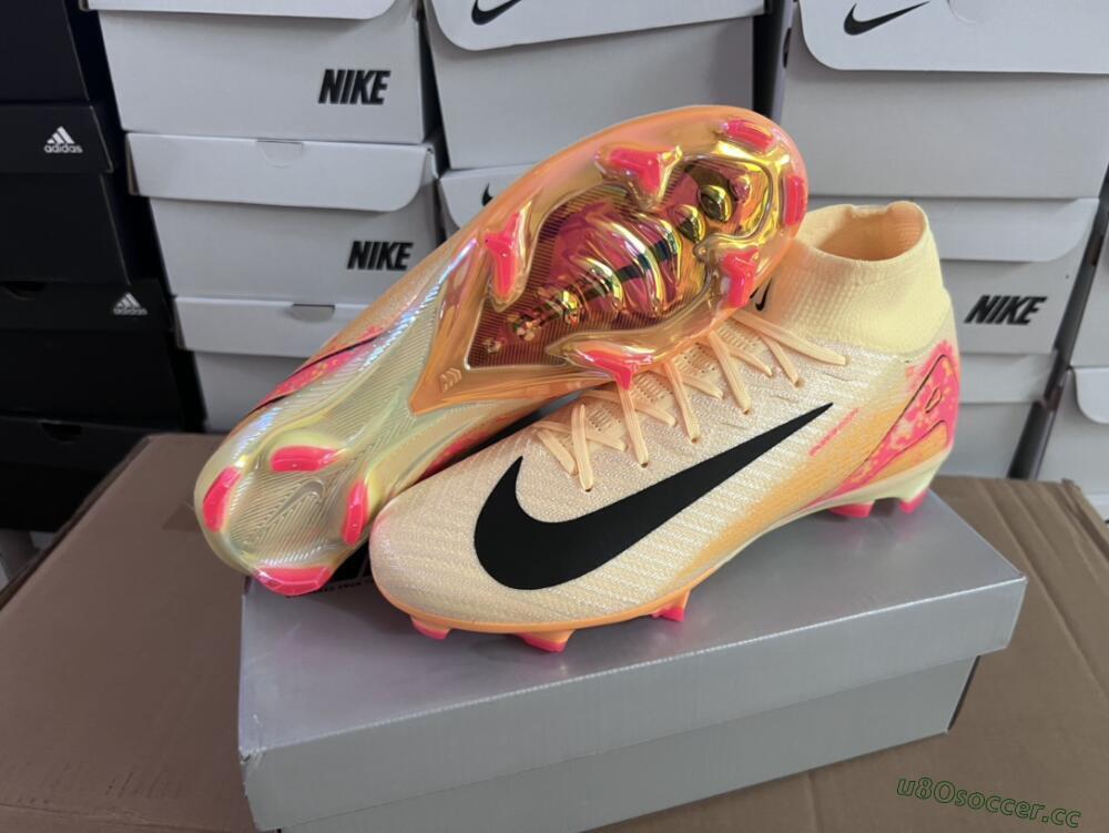 Men's Nike Air Zoom Mercurial Superfly 10 Elite FG Firm Ground High-Tops Football Boots - Yellow/Black/Pink/Gold