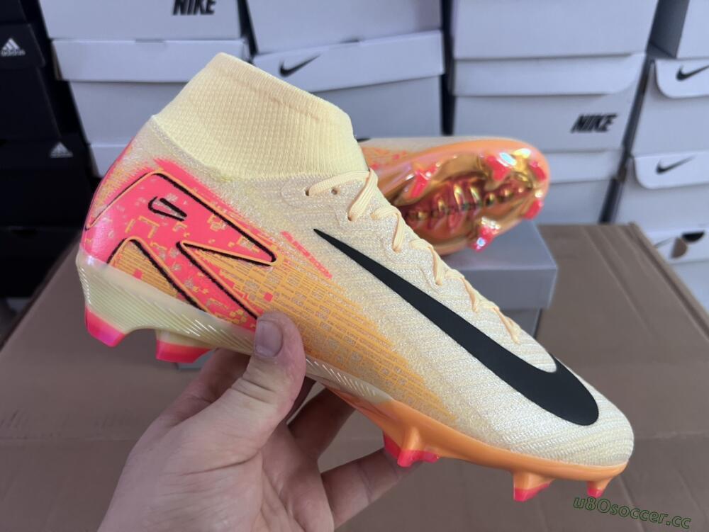 Men's Nike Air Zoom Mercurial Superfly 10 Elite FG Firm Ground High-Tops Football Boots - Yellow/Black/Pink/Gold