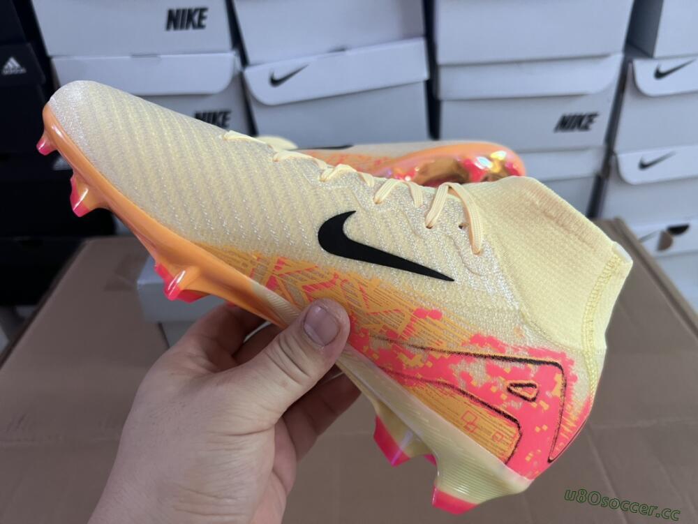 Men's Nike Air Zoom Mercurial Superfly 10 Elite FG Firm Ground High-Tops Football Boots - Yellow/Black/Pink/Gold