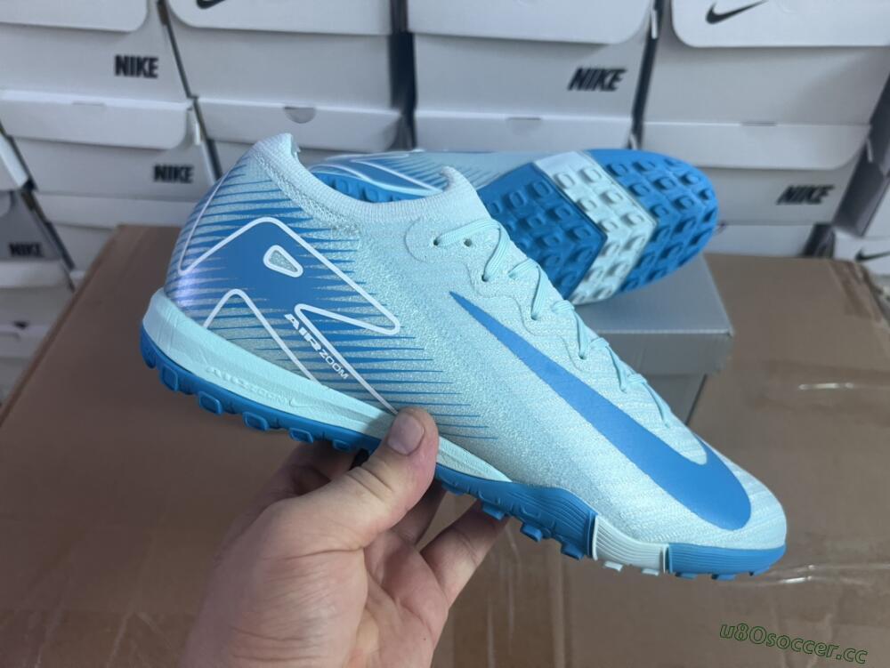 Unisex Nike Air Zoom Mercurial Vapor 16 Elite TF Artificial Turf Low-Tops Football Shoes - Jade/Beige/Blue