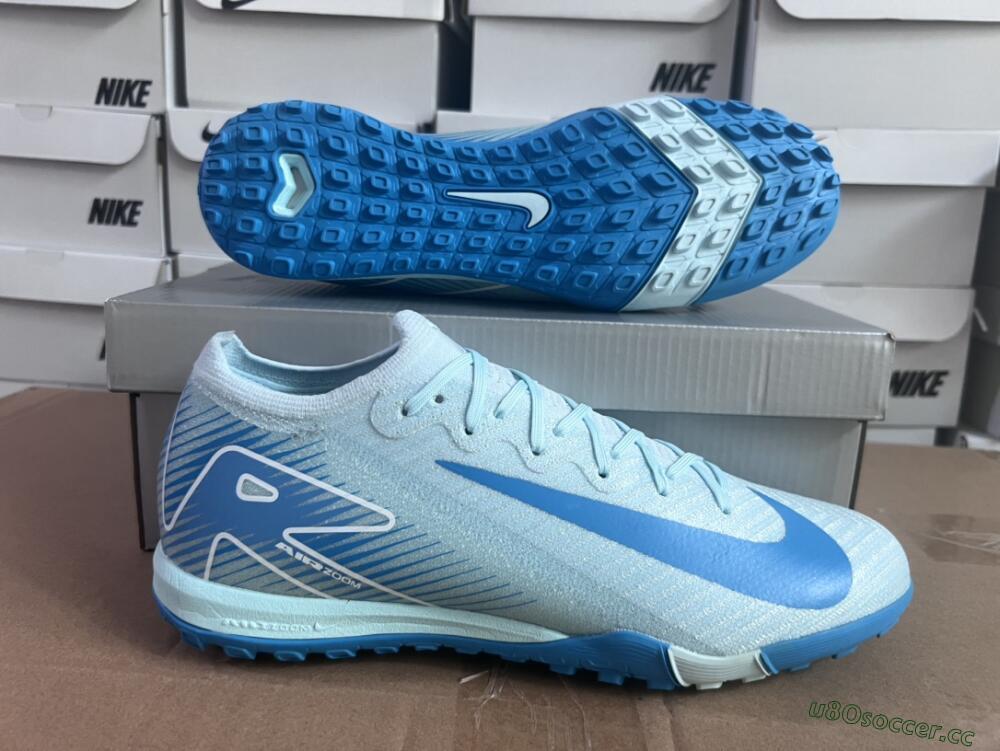 Unisex Nike Air Zoom Mercurial Vapor 16 Elite TF Artificial Turf Low-Tops Football Shoes - Jade/Beige/Blue