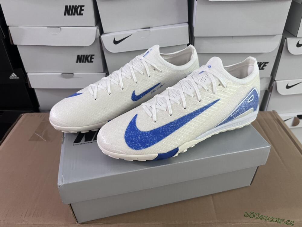 Unisex Nike Air Zoom Mercurial Vapor 16 Elite TF Artificial Turf Low-Tops Football Shoes - Beige/Blue