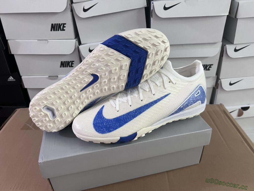 Unisex Nike Air Zoom Mercurial Vapor 16 Elite TF Artificial Turf Low-Tops Football Shoes - Beige/Blue