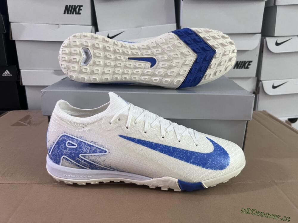 Unisex Nike Air Zoom Mercurial Vapor 16 Elite TF Artificial Turf Low-Tops Football Shoes - Beige/Blue